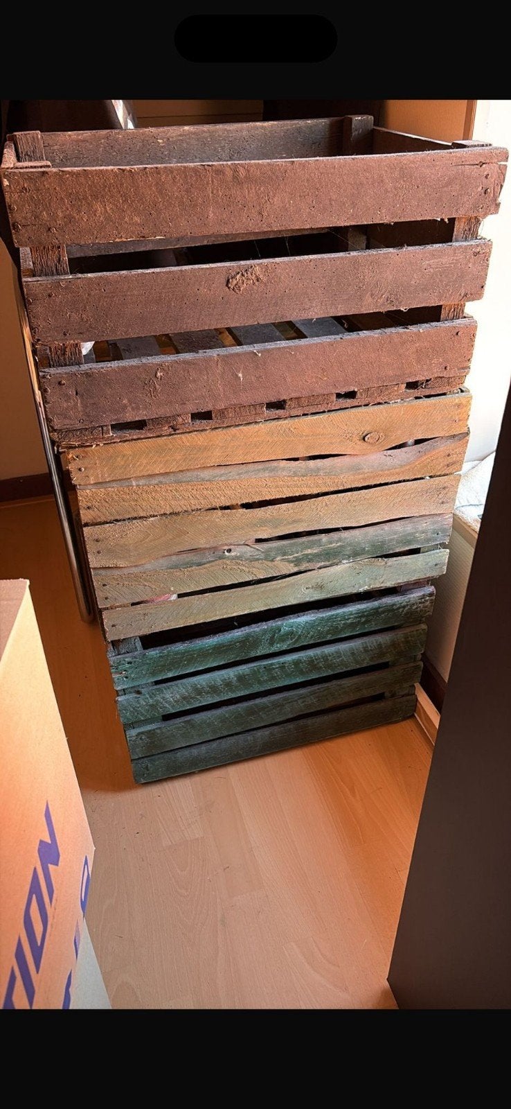 Houten kratten / opbergkisten, Huis en Inrichting, Woonaccessoires | Kisten, 50 – 75, Gebruikt, 50 tot 100 cm, Ophalen of Verzenden