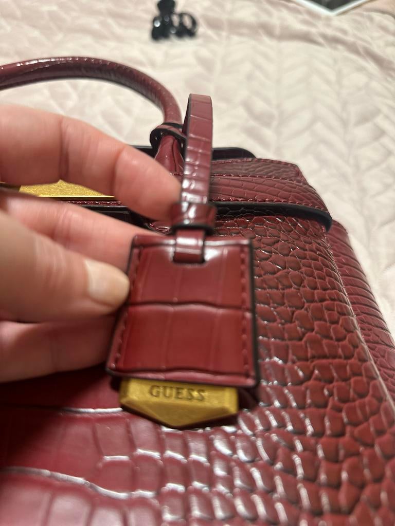 Guess Handtas met Croco Print - Nieuwstaat!, Ophalen, Zo goed als nieuw, Rood, Handtas
