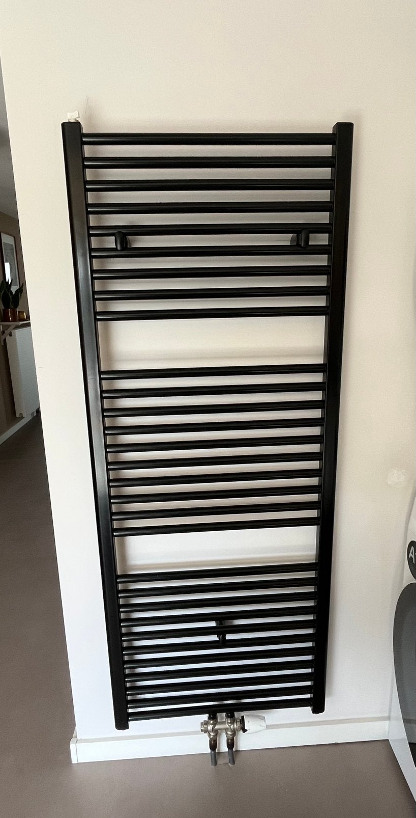 Handdoekradiator zwart 801w, Ophalen, Radiator, Zo goed als nieuw, 60 tot 150 cm