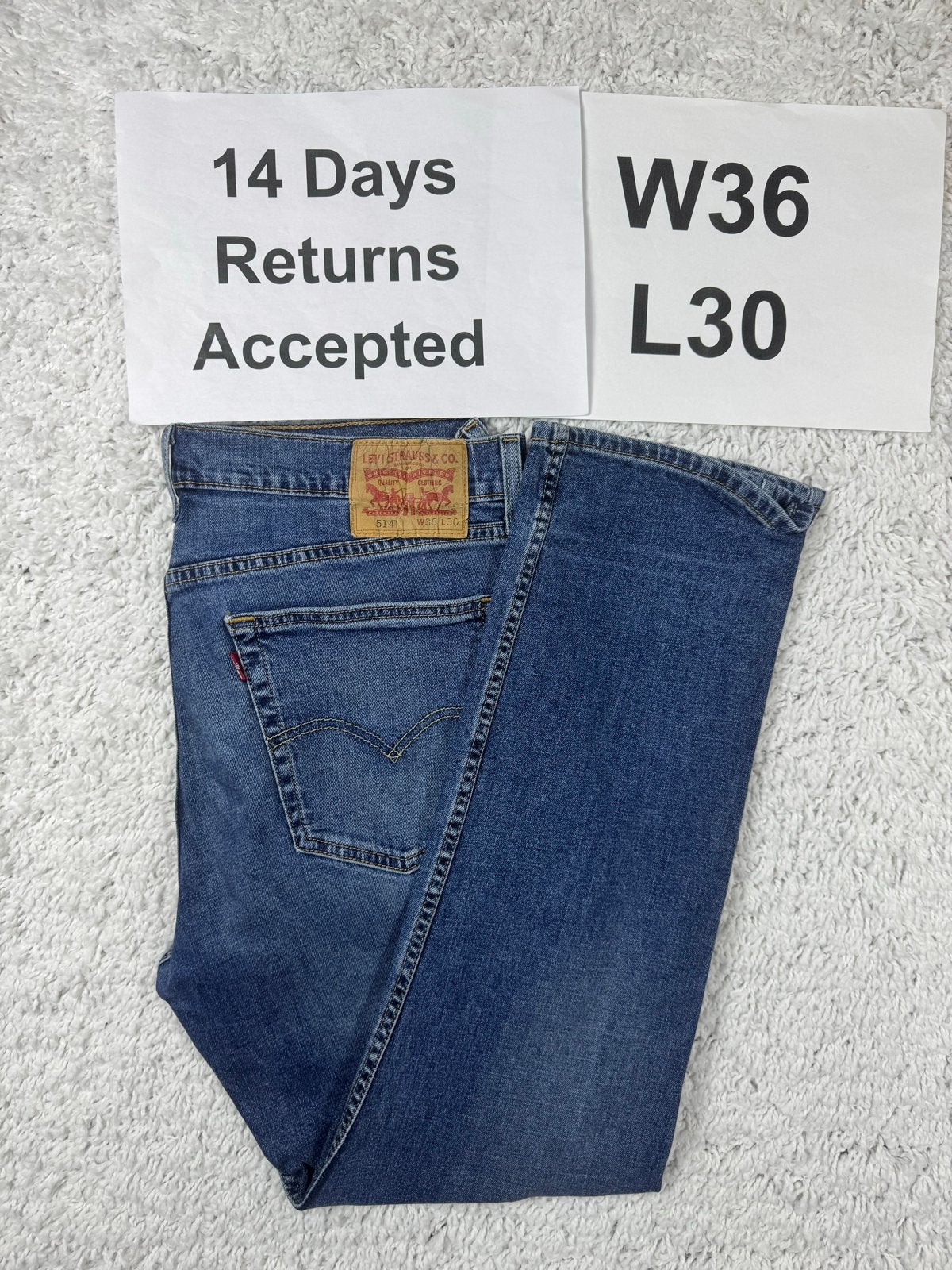 Levi's 514 Straight Fit Jeans - Blauw - W36 L30 2694, H, H, Gedragen, B
