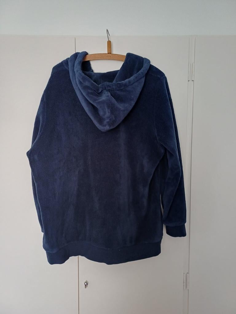 Donkerblauwe fleece hoodie met Noorse print, Kleding | Dames, Truien en Vesten, Gedragen, Maat 42/44 (L), Blauw, Ophalen