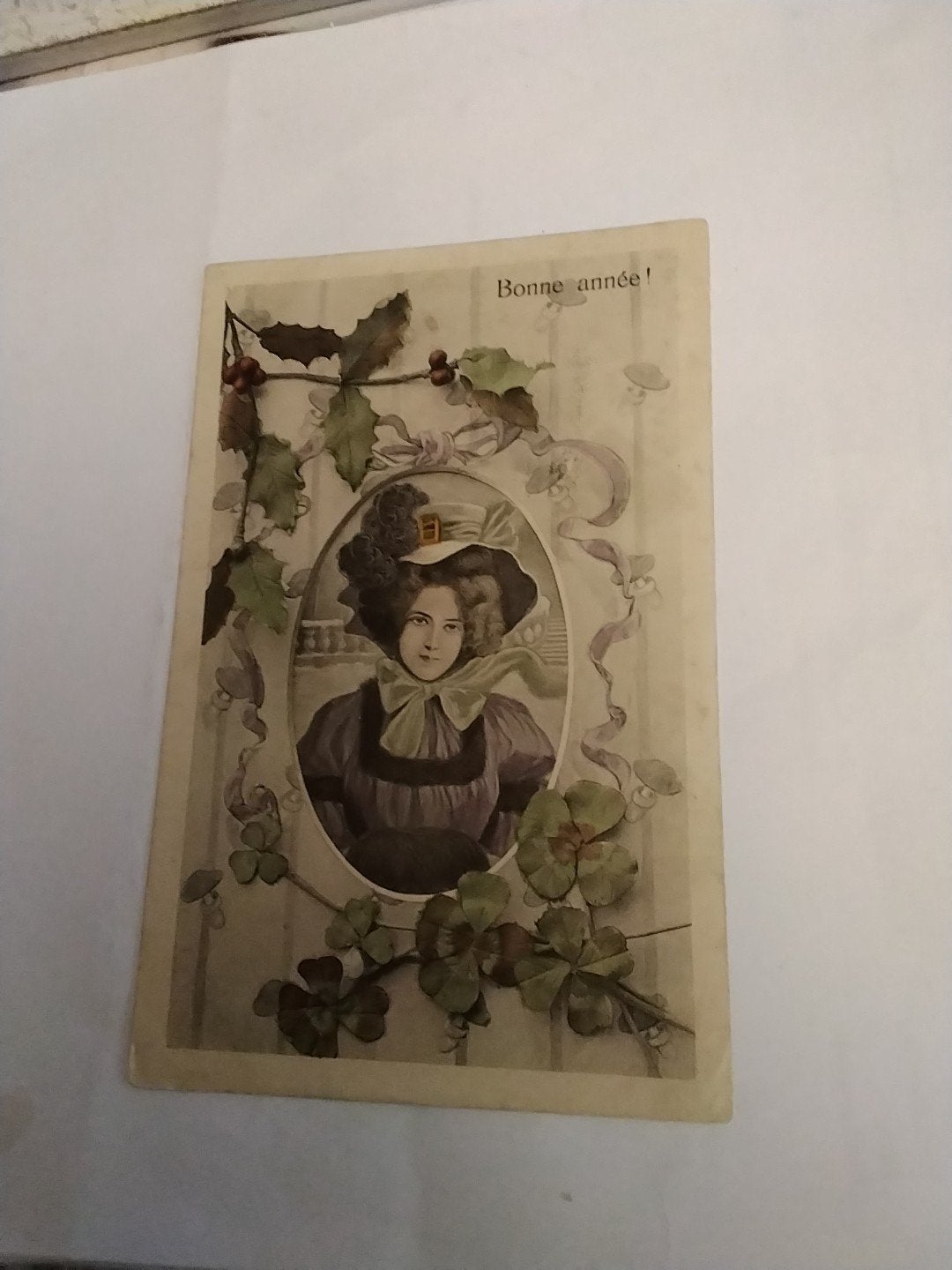 Antieke Franse Nieuwjaarskaart 'Bonne année!', Ophalen of Verzenden