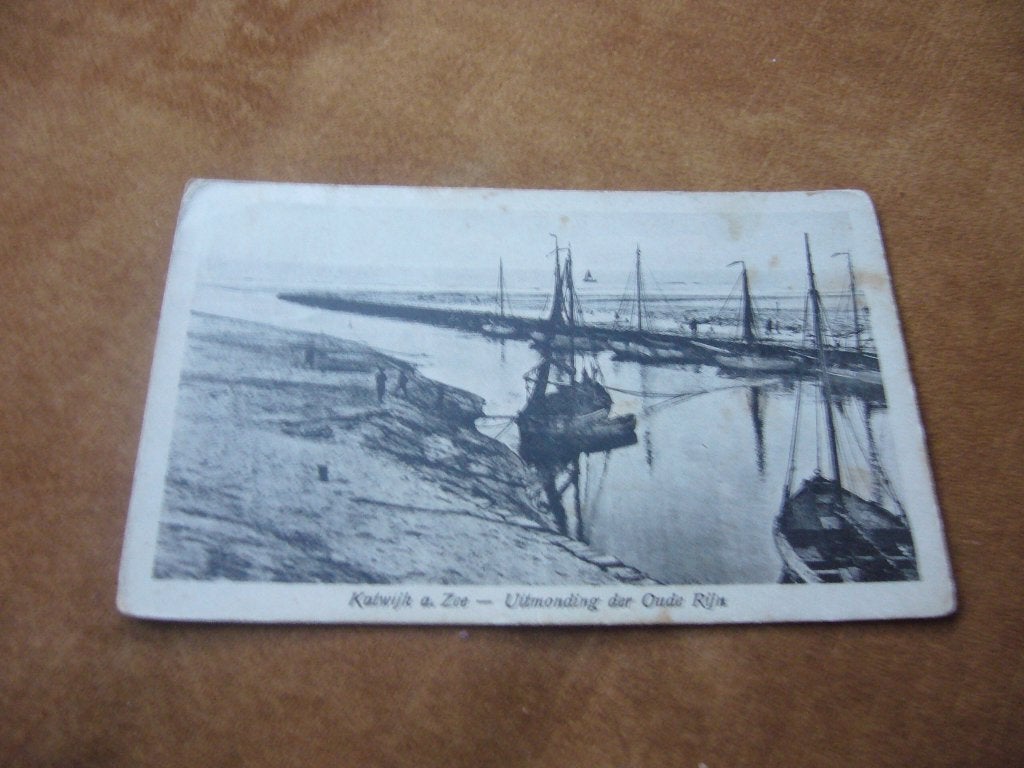 KATWIJK AAN ZEE  =  UITMONDING DER OUDE RIJN MET BOMSCHUITEN, Ophalen of Verzenden, 1920 tot 1940, Gelopen, Zuid-Holland