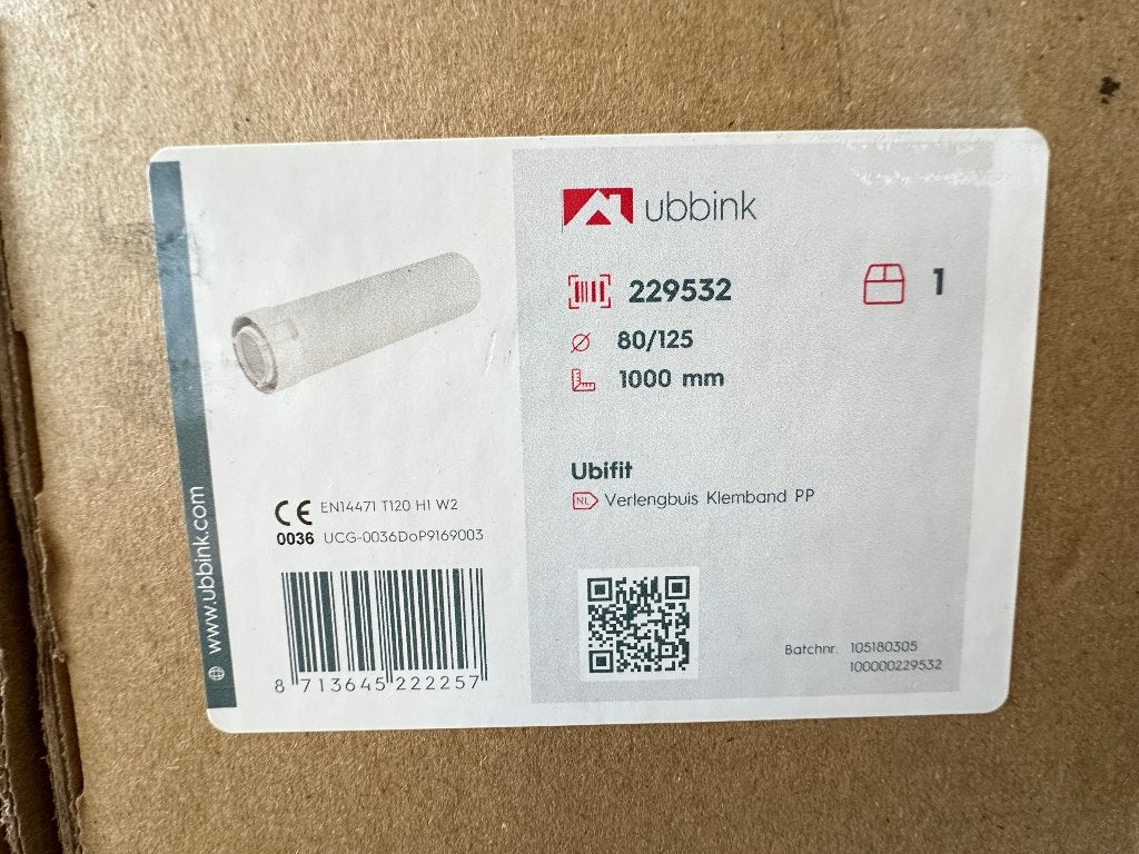 (4x) Ubbink verlengbuis klemband PP 1000mm, Ophalen, Nieuw, Overige typen