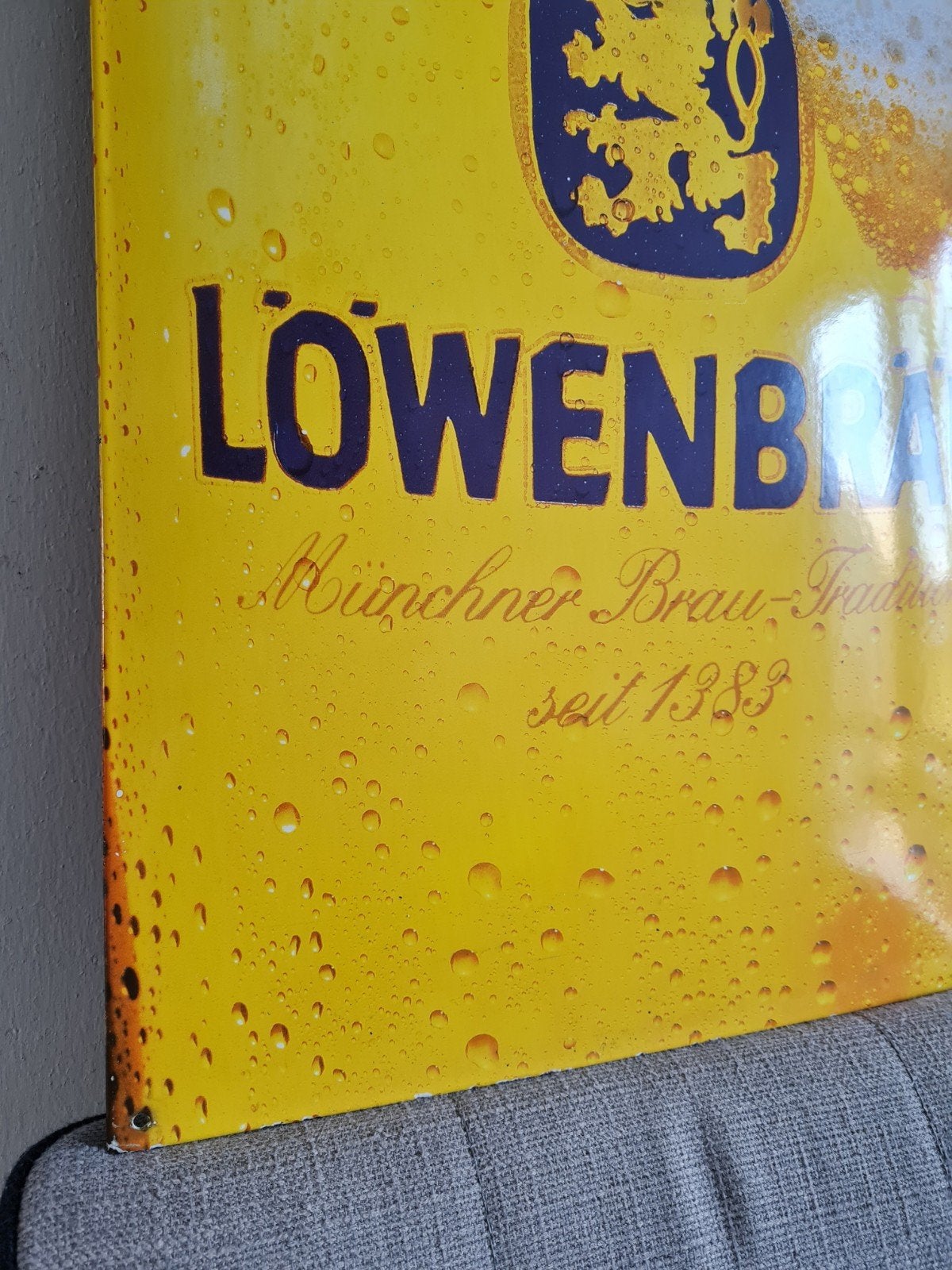 Emaille bord Duits bier, Verzamelen, Ophalen of Verzenden, Zo goed als nieuw, Reclamebord