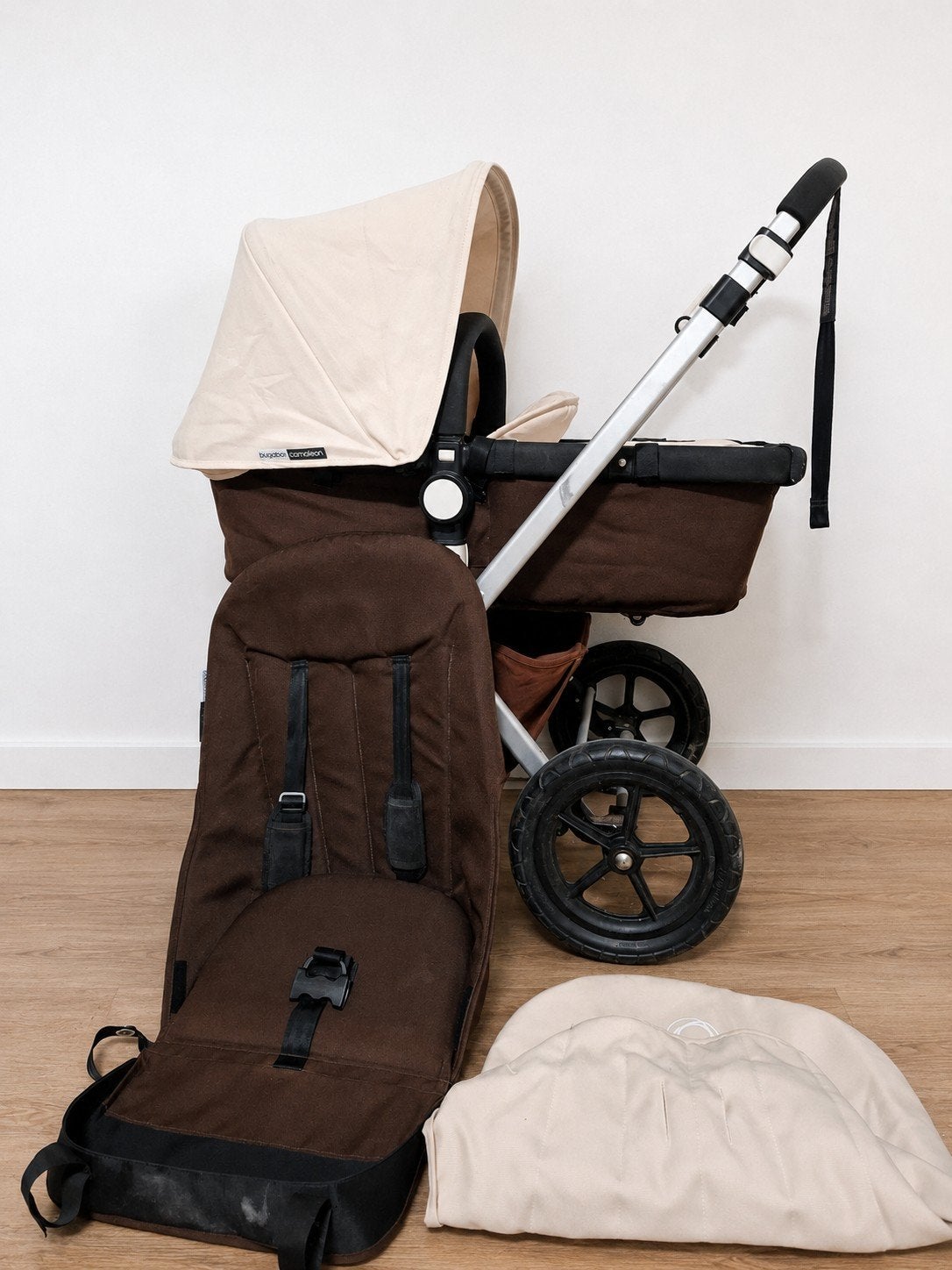 Bugaboo Cameleon Wit/Bruin - Limited Edition, Ophalen, Gebruikt, Bugaboo, Combiwagen