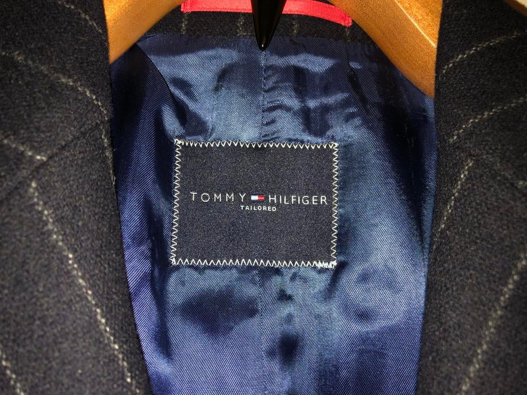 Stijlvol Gestreepte Tommy Hilfiger Heren Blazer - Maat L, Ophalen of Verzenden, Zo goed als nieuw, Maat 52/54 (L), Blauw