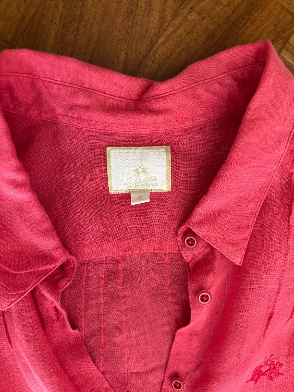 La Martina roze linnen blouse maat 44, Ophalen of Verzenden, Zo goed als nieuw, Maat 42/44 (L), Roze