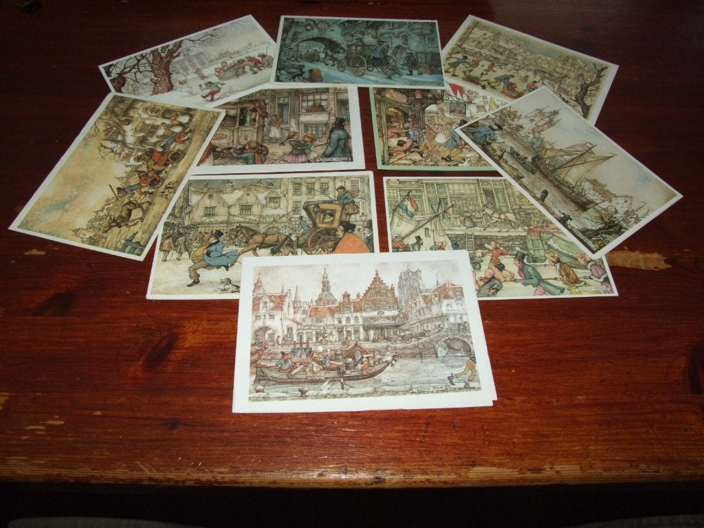 B- ILLUSTRATOR-ANTON PIECK - 10 KAARTEN, Gebruikt, Verzenden, Voor 1940, Prent