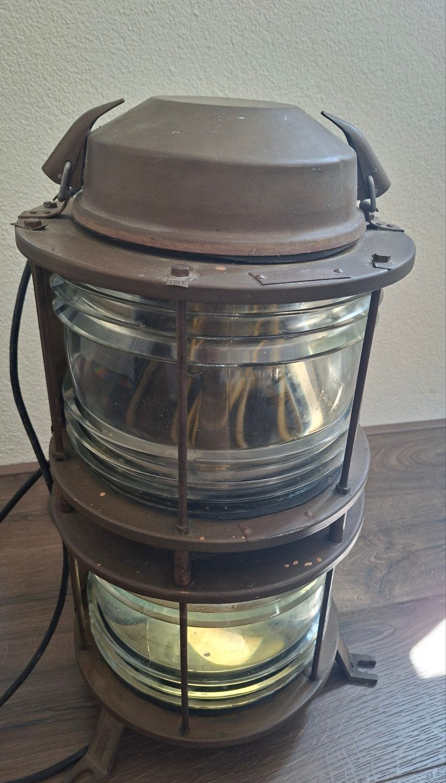 Antieke scheepslamp, Ophalen, Gebruikt, Motorboot of Zeilboot, Gebruiksvoorwerp