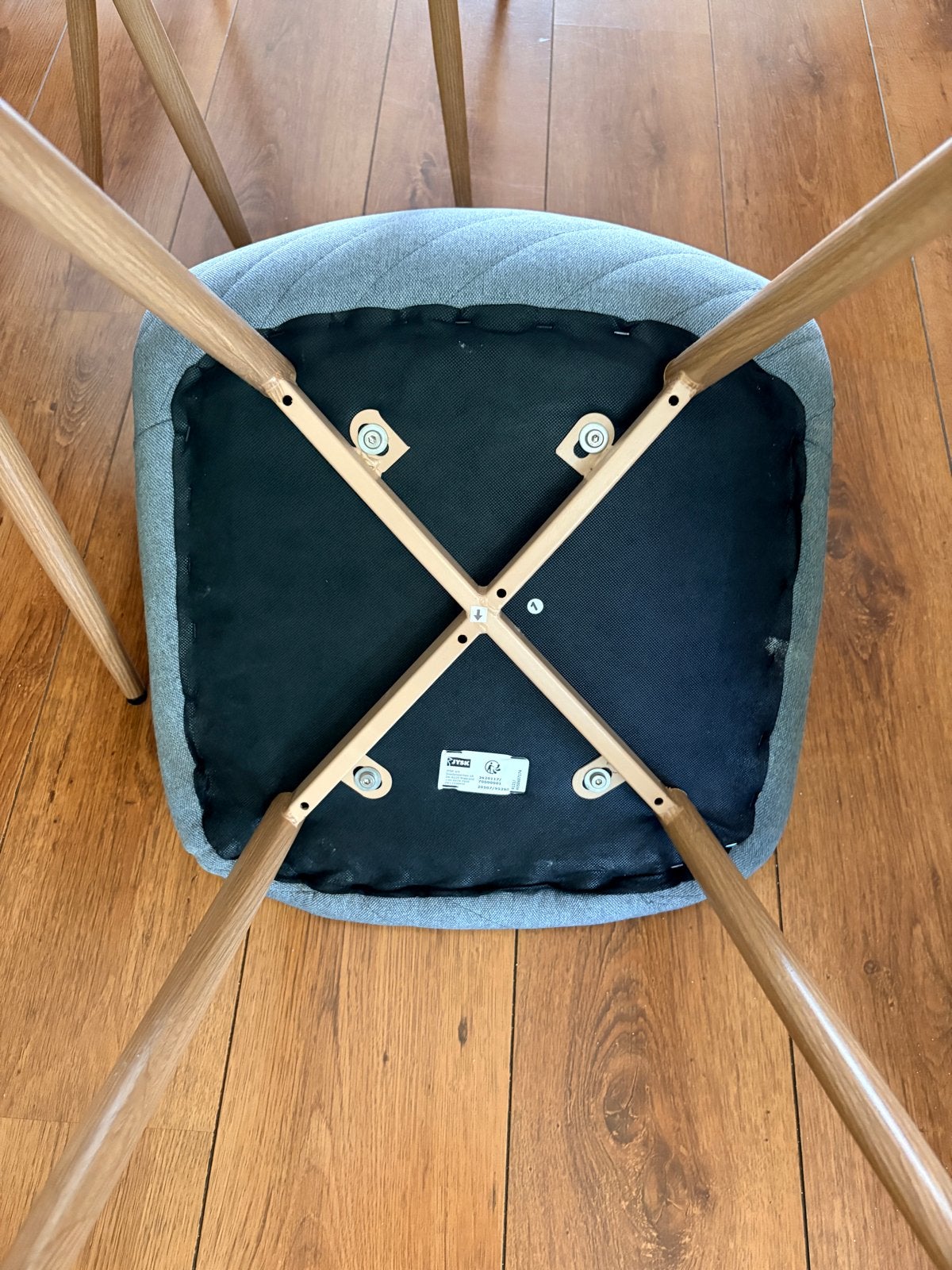 Set van 3 moderne eetkamerstoelen - grijs/blauw, Huis en Inrichting, Stoelen, Ophalen, Gebruikt, Drie, Grijs