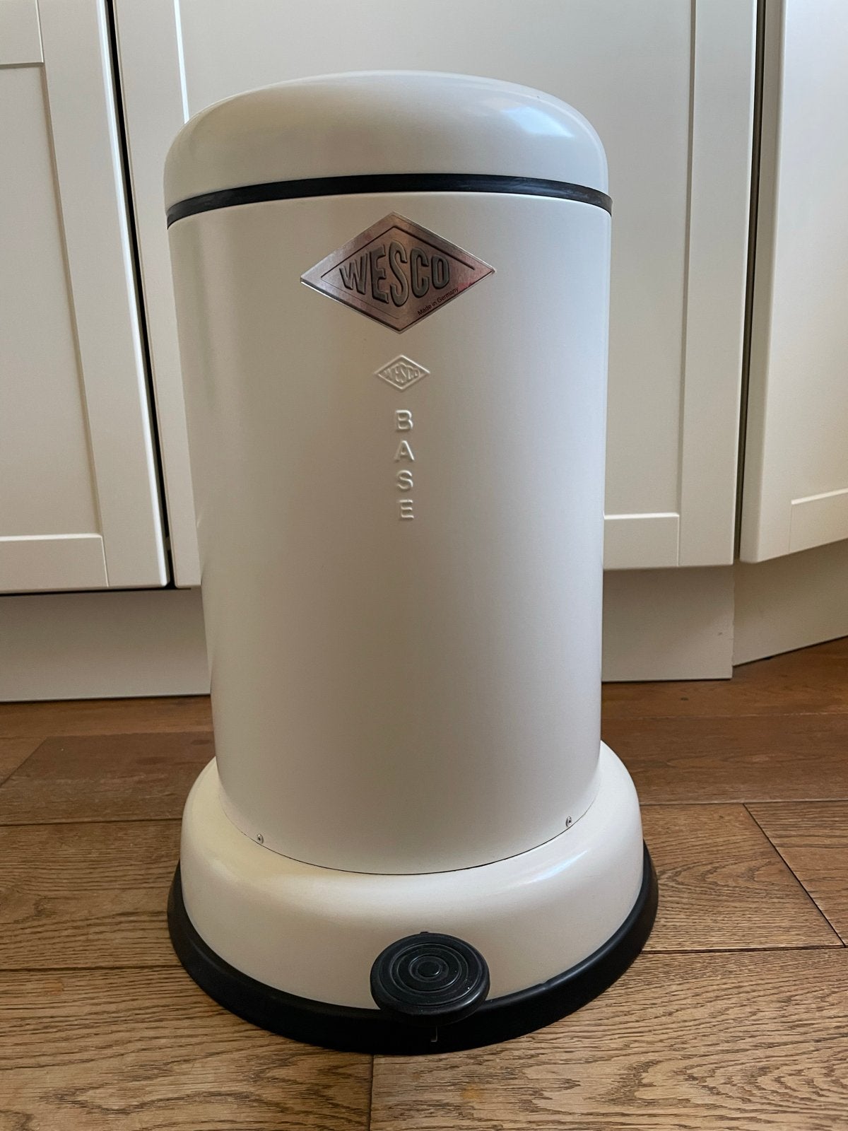 Wesco Baseboy pedaalemmer 15 liter - wit mat, Ophalen, Gebruikt, Met pedaal, Metaal