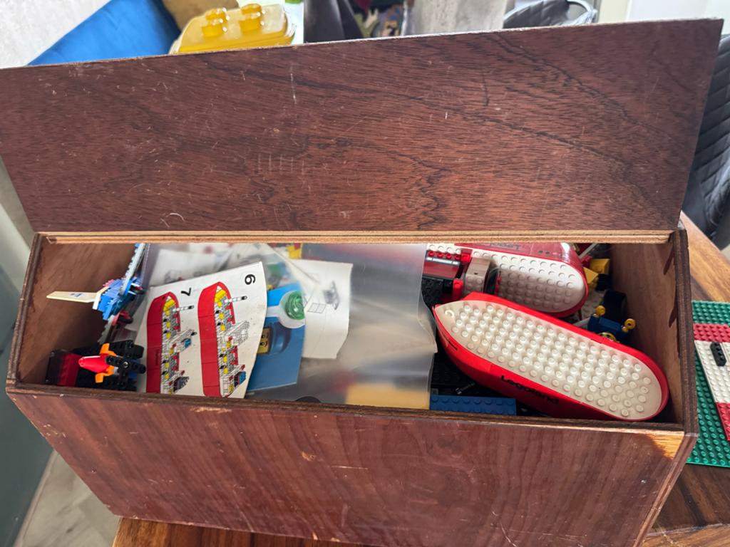 Vintage Lego in handgemaakte houten kist met lades, Ophalen, Gebruikt, Lego, Losse stenen