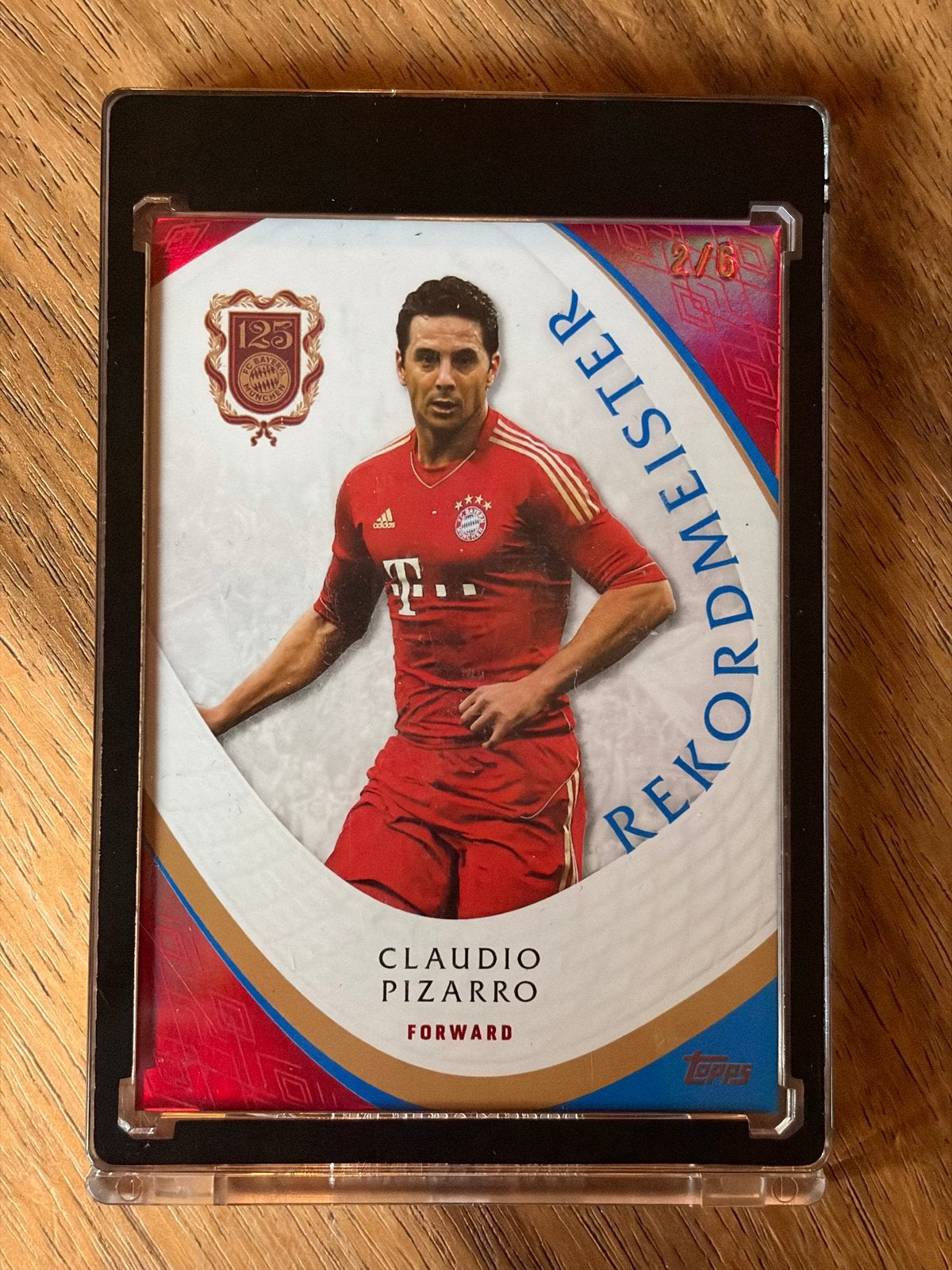 Claudio Pizarro Topps Rekordmeister Bayern München Kaart, Verzenden, Zo goed als nieuw, Buitenlandse clubs, Spelerskaart