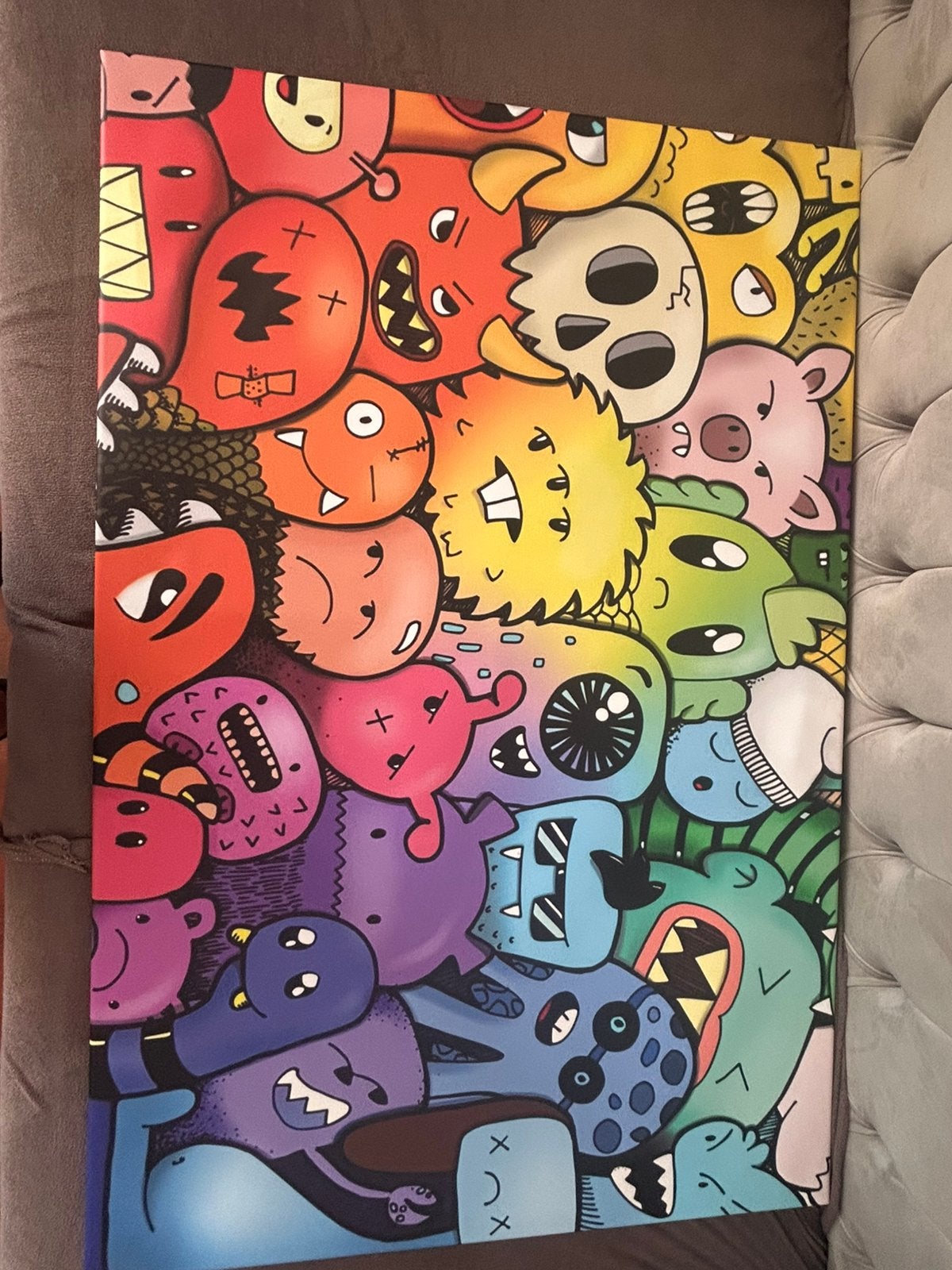 XL Canvasprint Street Art 120x80 – Kleurrijke Pop Art, Ophalen of Verzenden