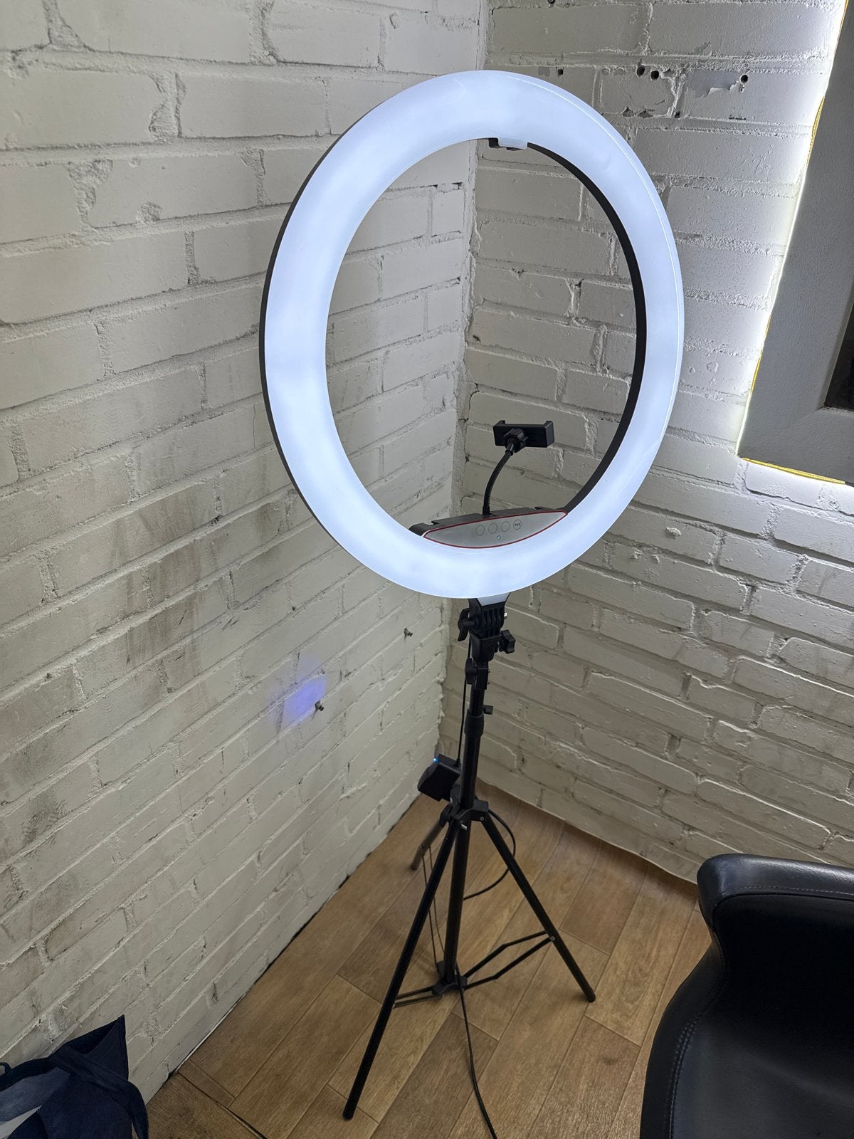 Verstelbare RGB Ringlamp met Statief en AC/DC Adapter, Overige merken, Belichting, Ophalen, Gebruikt