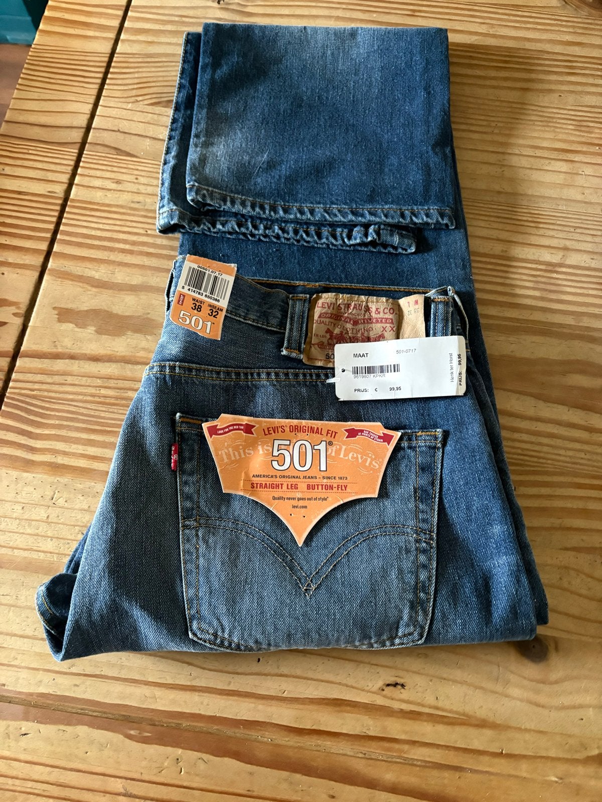 Nieuwe Levi's 501 spijkerbroek - W38 L32, Ophalen of Verzenden, Nieuw, Blauw, W36 - W38 (confectie 52/54)