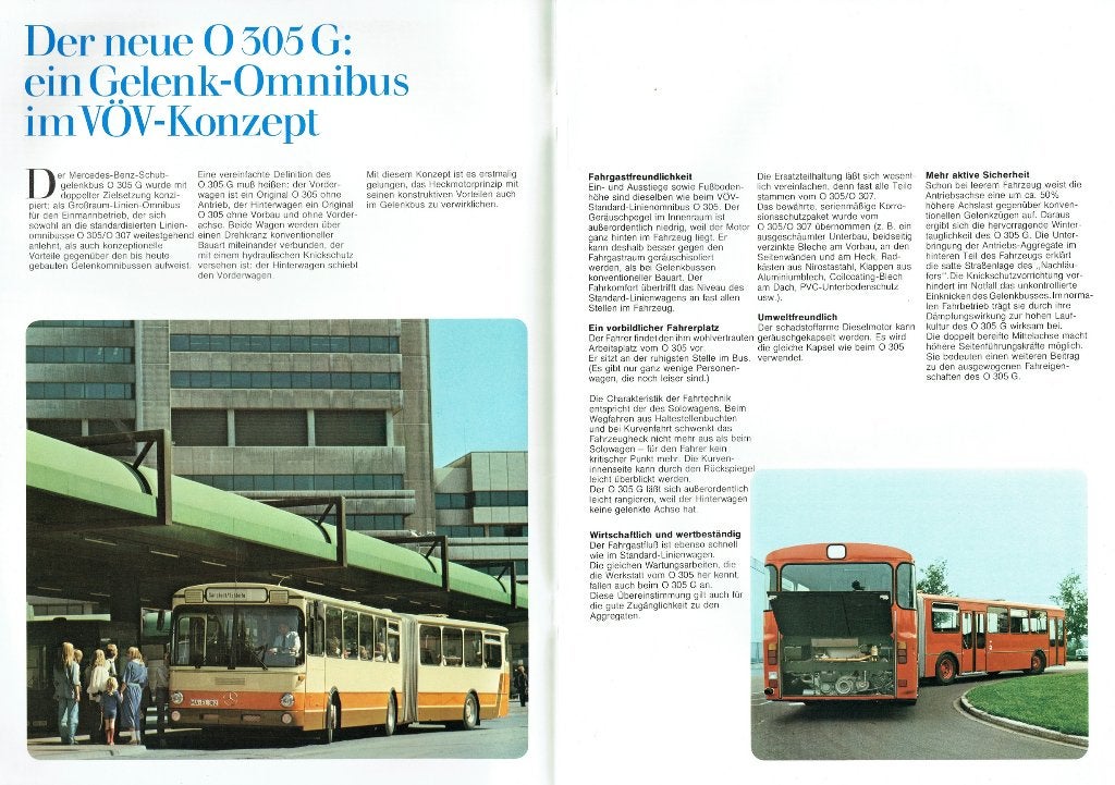 Folder Mercedes-Benz O 305 G Gelenk-Omnibus (1980), Verzenden, Gelezen, Mercedes