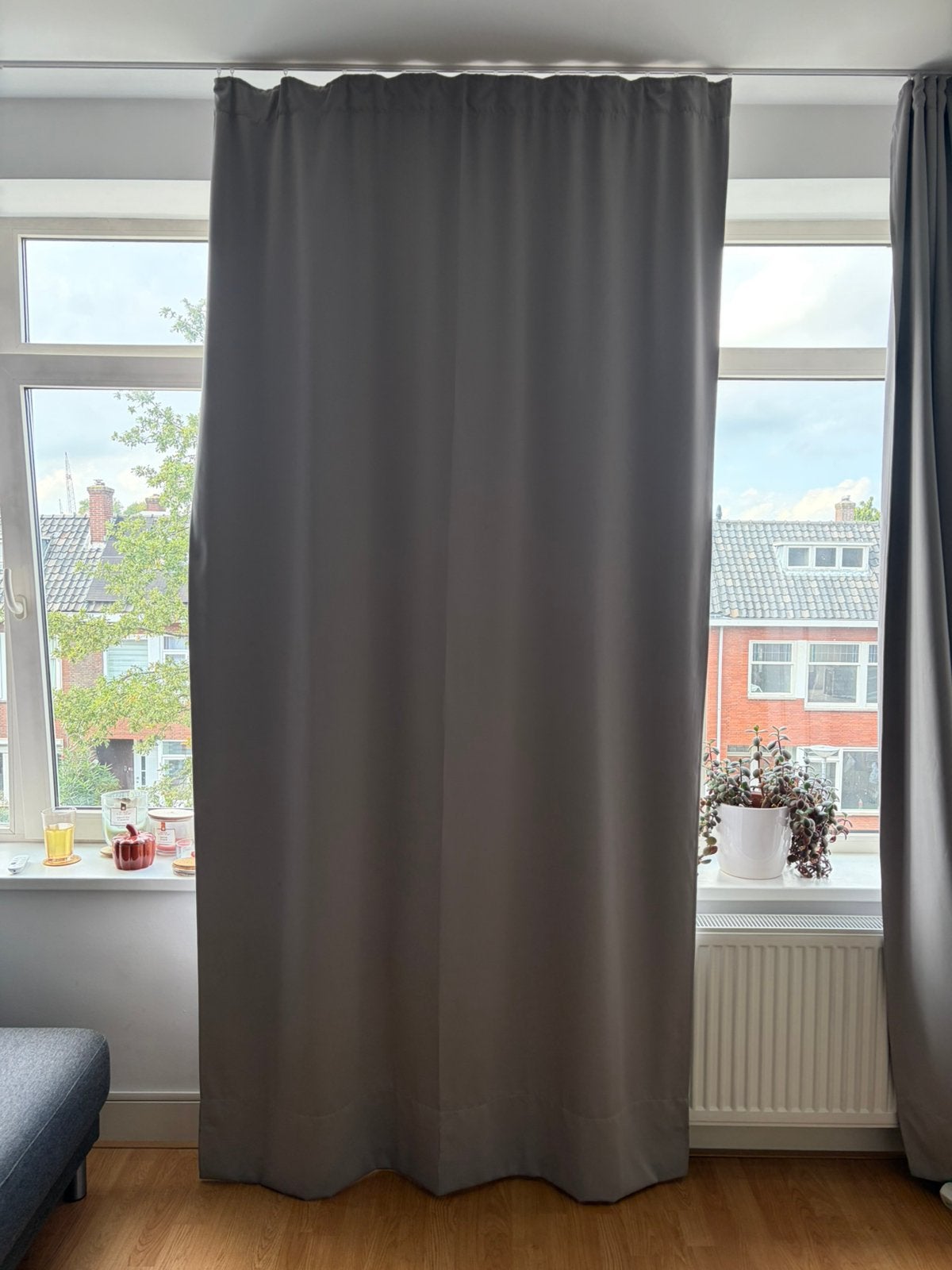 Lichtgrijze gordijnen, Ophalen, Gebruikt, 300 cm, 130 cm