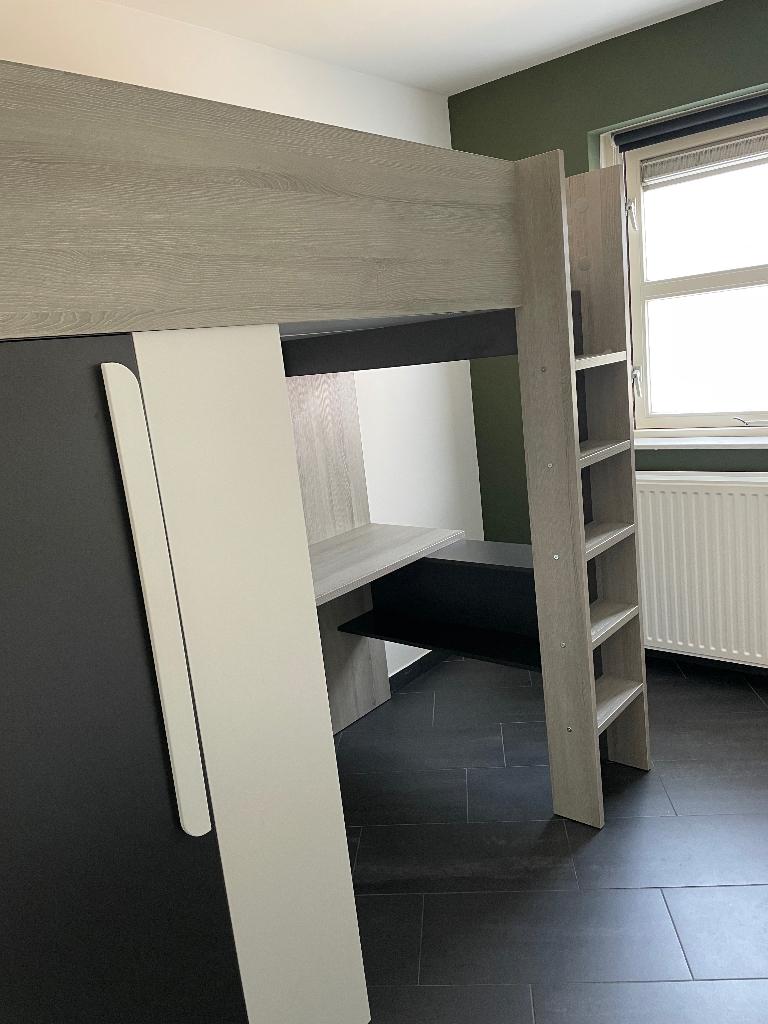 Hoogslaper met bureau en kast, Kinderen en Baby's, Kinderkamer | Stapelbedden en Hoogslapers, Ophalen, Gebruikt, Hoogslaper