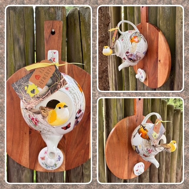 Cadeautip! Broodplank Theepot Vogelhuisje, Tuin en Terras, Vogelhuisjes en Vogelbaden, Ophalen of Verzenden, Nieuw