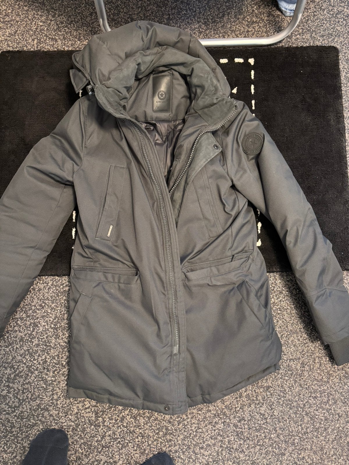 Airforce heren parka, Ophalen of Verzenden, Zo goed als nieuw, Maat 34 (XS) of kleiner, Zwart
