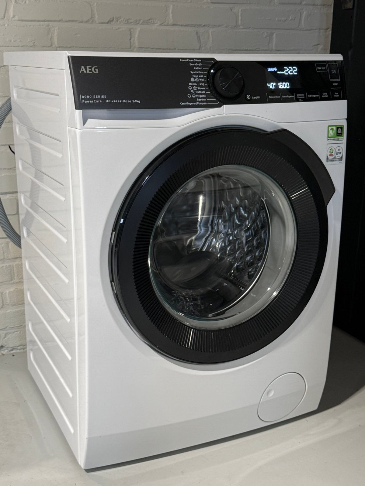 AEG 8000 serie PowerCare Universaldose 9 kg 1600 toeren, Witgoed en Apparatuur, Ophalen, 8 tot 10 kg, 85 tot 90 cm, 1600 toeren of meer
