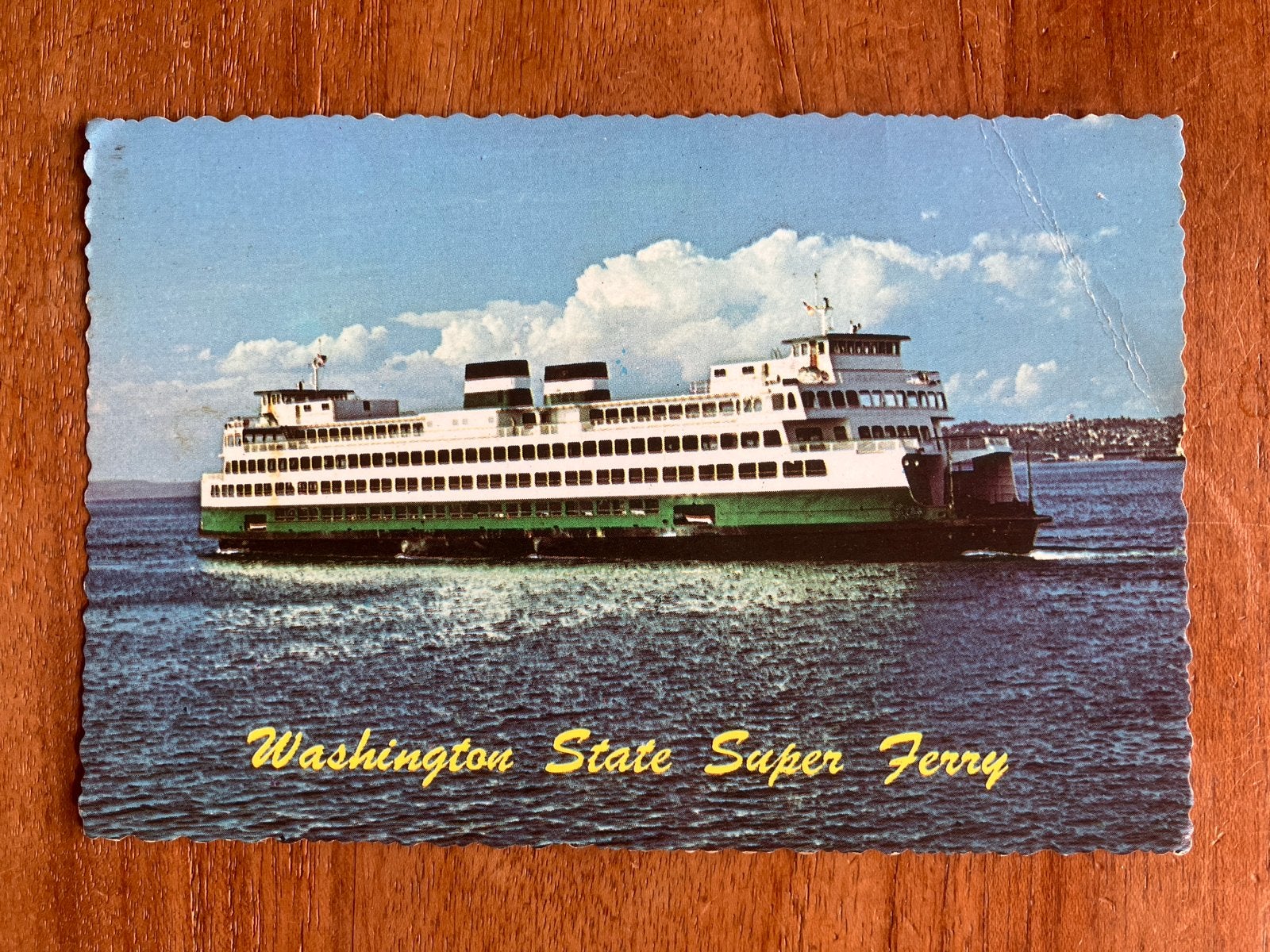 Washington State Super Ferry - 1973. Amerikaanse veerboot., Verzamelen, Ophalen of Verzenden, Gebruikt, Motorboot, Kaart, Foto of Prent