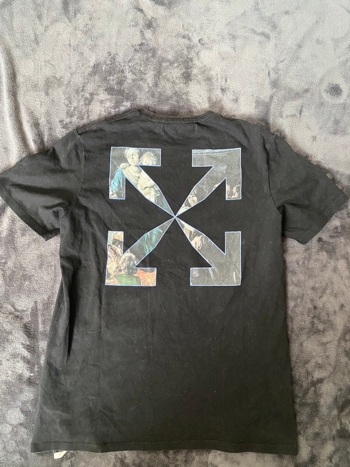 Off-White Caravaggio Graphic Black Tee, Ophalen of Verzenden, Zo goed als nieuw, Maat 48/50 (M), Zwart