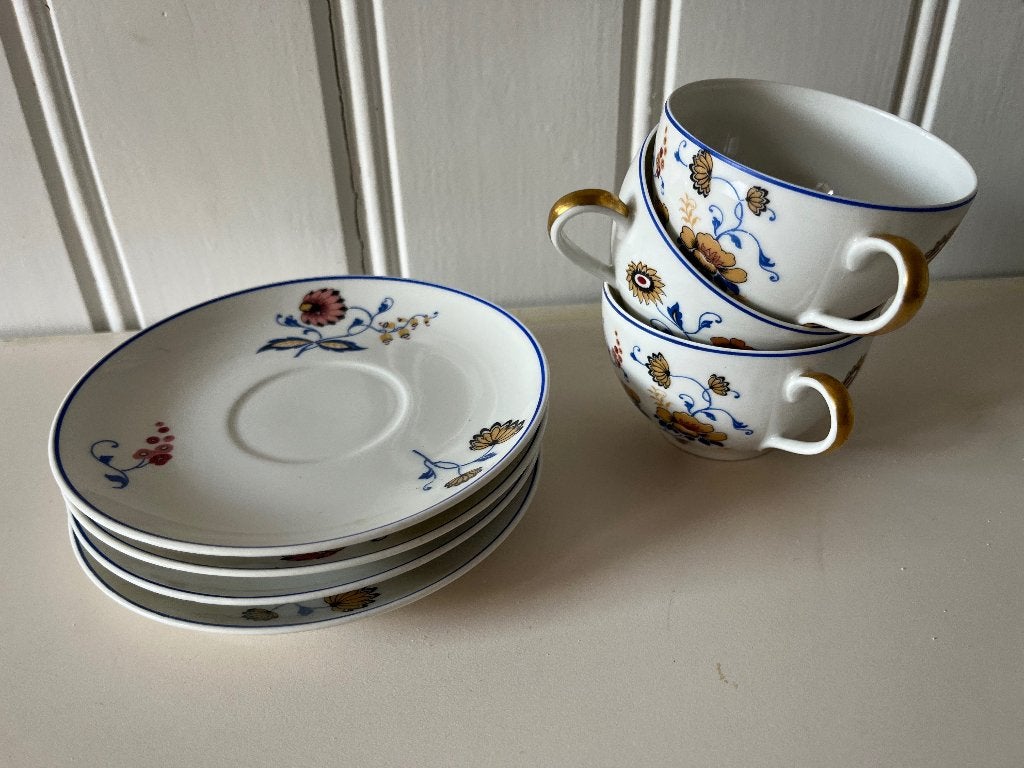 Theekopjes melkkan en suikerpot Balleroy Frères, Antiek en Kunst, Antiek | Servies los, Ophalen of Verzenden