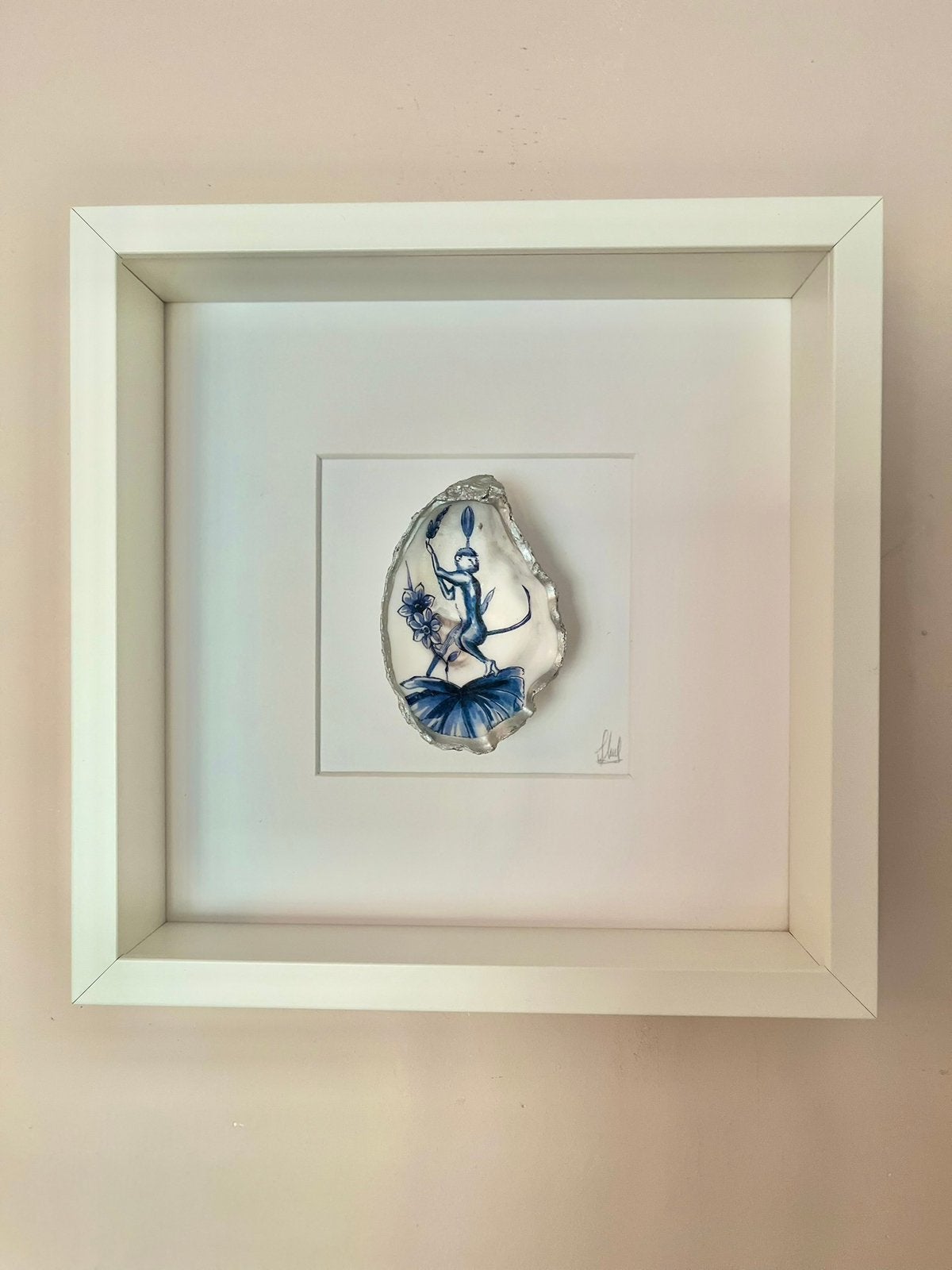 Delftsblauwe aapjes ingelijst, Ophalen of Verzenden, Schilderij