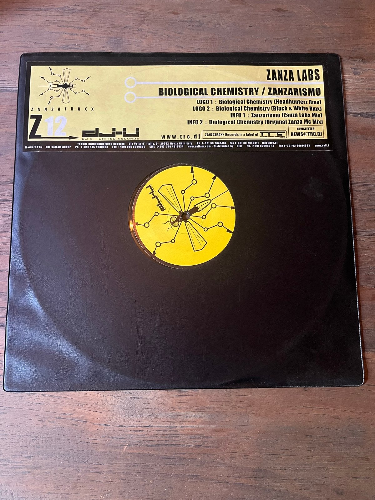 Zanza Labs - Biological Chemistry/Zanzarismo, Cd's en Dvd's, Vinyl | Dance en House, Ophalen of Verzenden, Gebruikt, 12 inch, EP