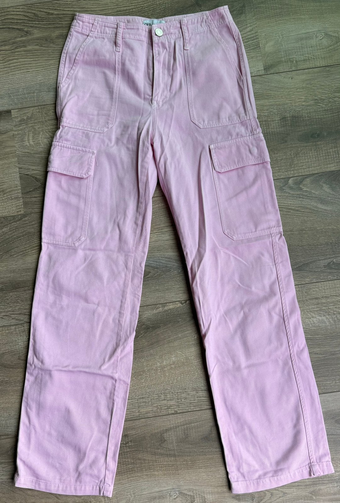 ZARA roze cargo broek – maat 36 – wide leg, Kleding | Dames, Ophalen of Verzenden, Roze, Maat 36 (S), Lang