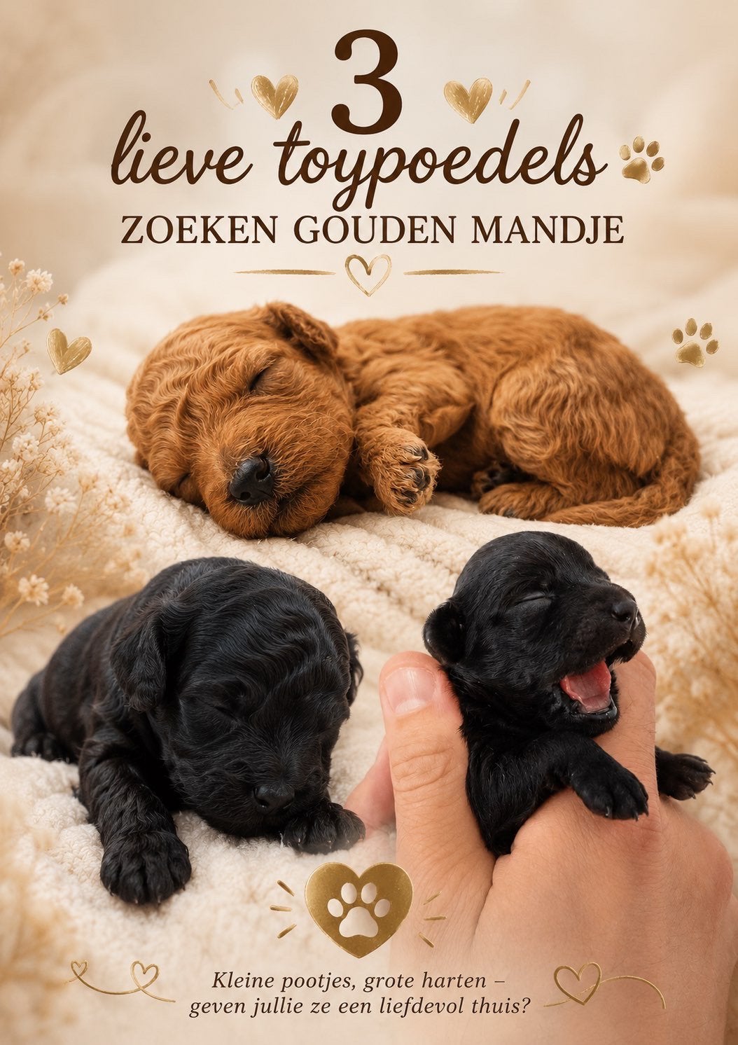 3 Prachtige Lieve en Knappe  blijvende Mini Toypoedels pups!, Dieren en Toebehoren, Reu, 8 tot 15 weken, Parvo, Meerdere