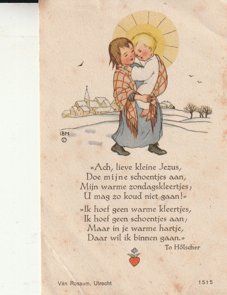 Vintage prent: Lieve Kleine Jezus (Van Rossum), Ophalen of Verzenden, Gebruikt, Kaart of Prent, Christendom | Katholiek