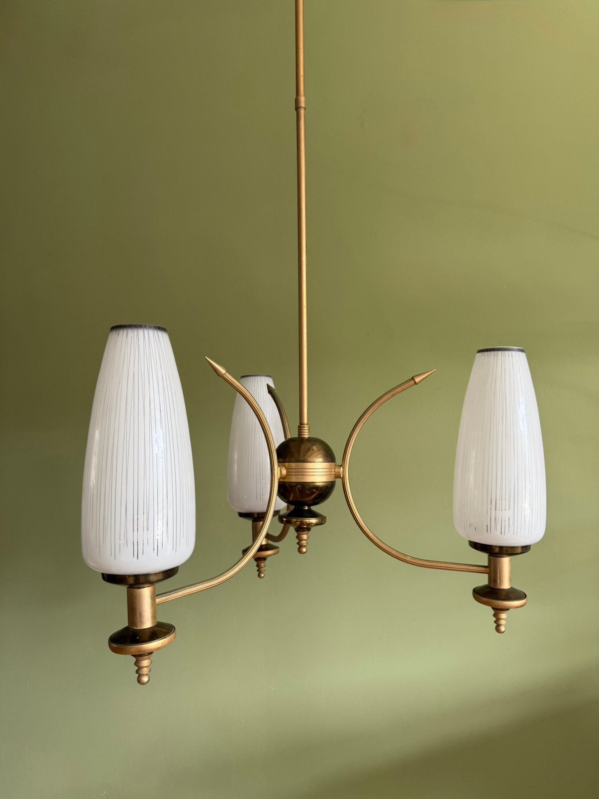 Hanglamp, kroonluchter, Italiaans, antiek, vintage, jr 50/60, Ophalen of Verzenden