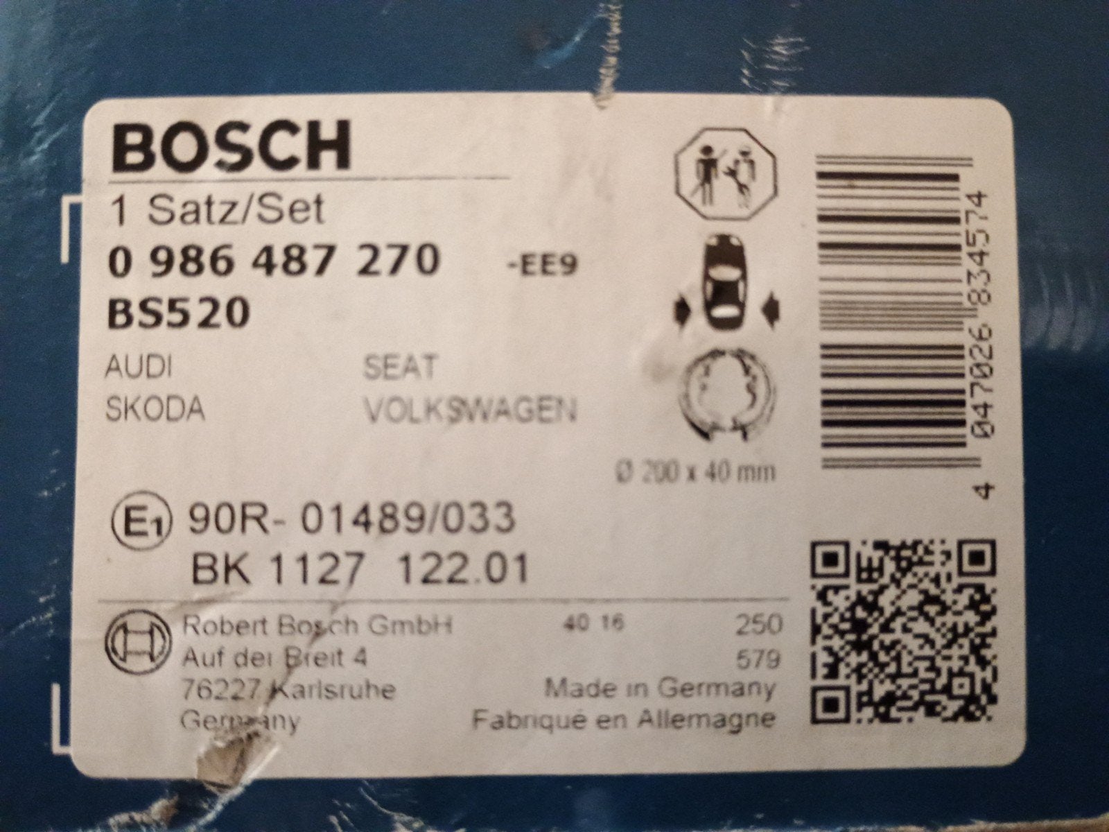 Bosch remschoenen en Eicher remtrommels Seat Arosa 1.4, Auto-onderdelen, Remmen en Aandrijving, Ophalen of Verzenden, Nieuw, Seat