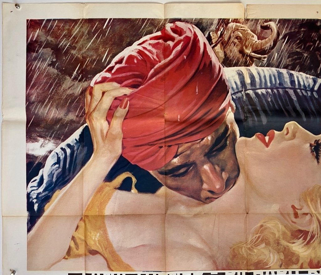 The Rains of Ranchipur (1955) - Originele filmposter, Ophalen of Verzenden, Gebruikt, A1 t/m A3, Film en Tv