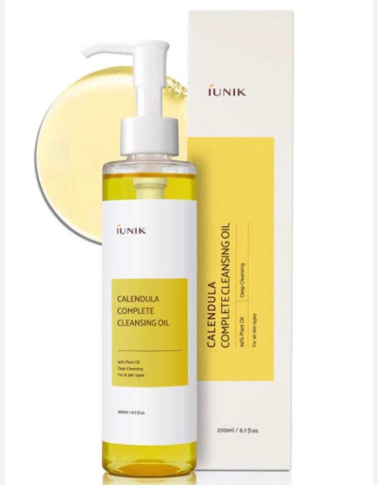 Calendula Complete Cleansing Oil IUNIK plant oil cleanser, Ophalen of Verzenden, Nieuw, Gehele gezicht, Reiniging