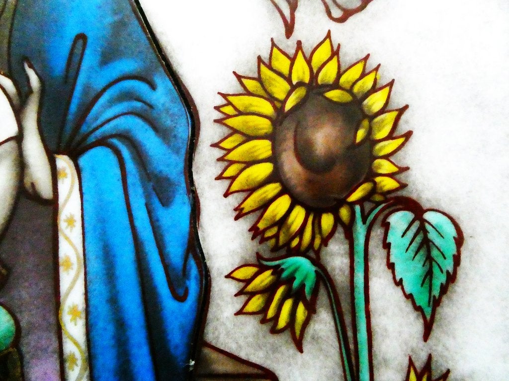 Opaline Icoon Maria kindje Jezus wtte duiven Gebr. Paridon, Ophalen of Verzenden