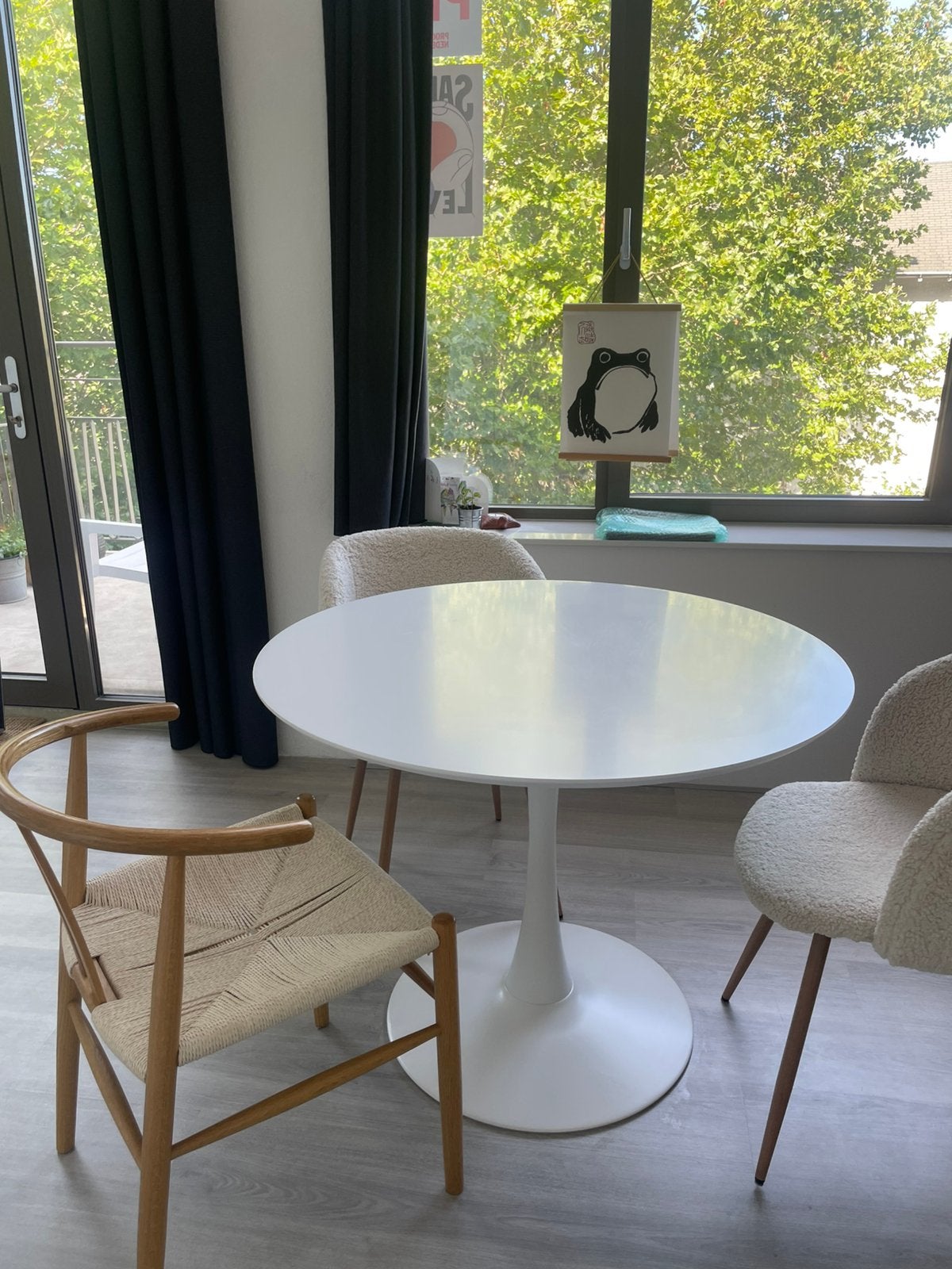 Jysk RINGSTED eettafel Ø100 wit, Ophalen, 50 tot 100 cm, Rond, 50 tot 100 cm