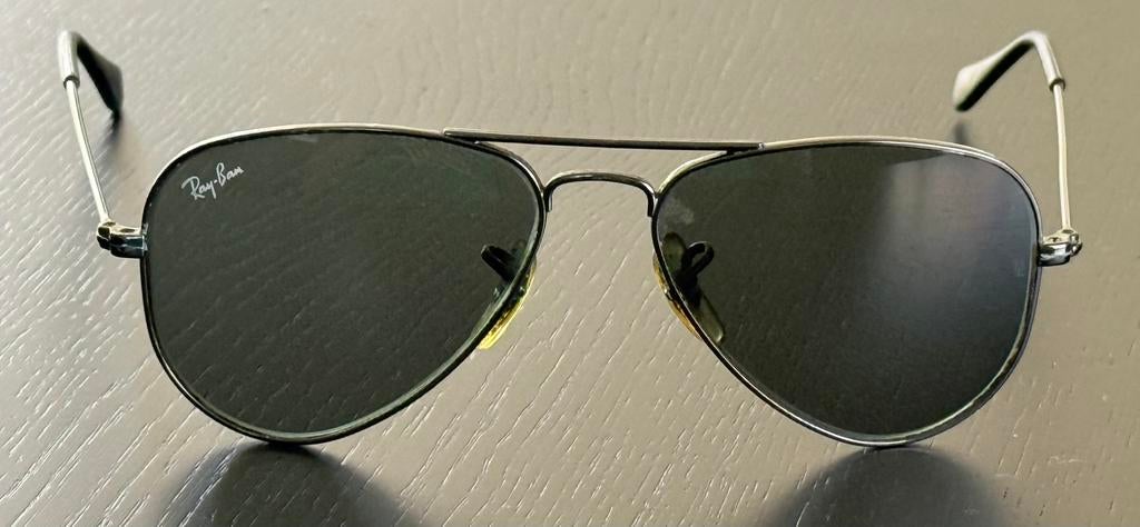 Originele Ray-Ban Aviator RB3025 - Klassiek Zilveren Montuur, Ophalen of Verzenden, Zo goed als nieuw, Bruin, Ray-Ban