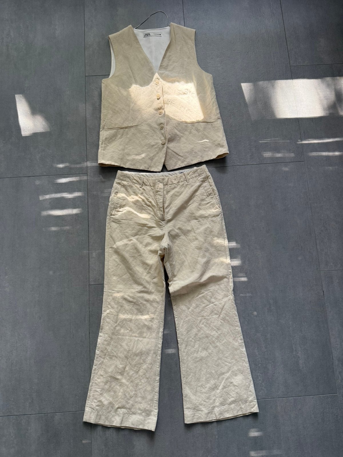 Zara ZW Collection Co-ord Set Ecru Gilet & Culotte!, Ophalen of Verzenden, Zo goed als nieuw, Maat 38/40 (M), Beige