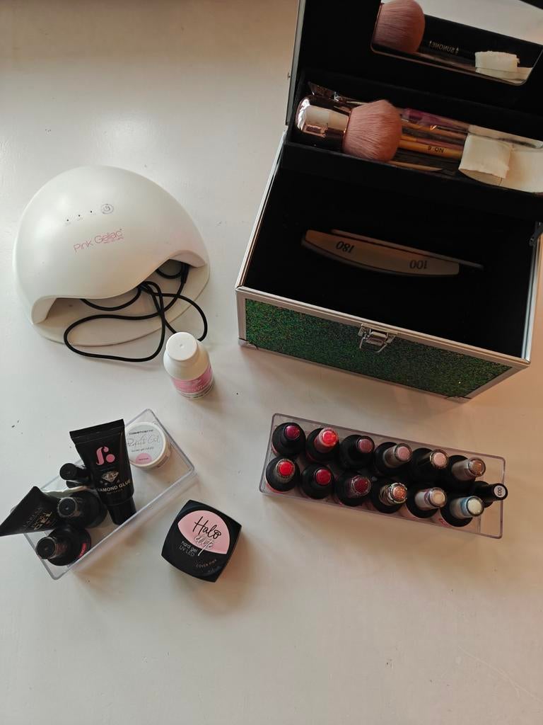 Pink Gellac Pro Starterset met Veel Lakjes, Overige kleuren, Ophalen of Verzenden, Zo goed als nieuw, Handen en Nagels