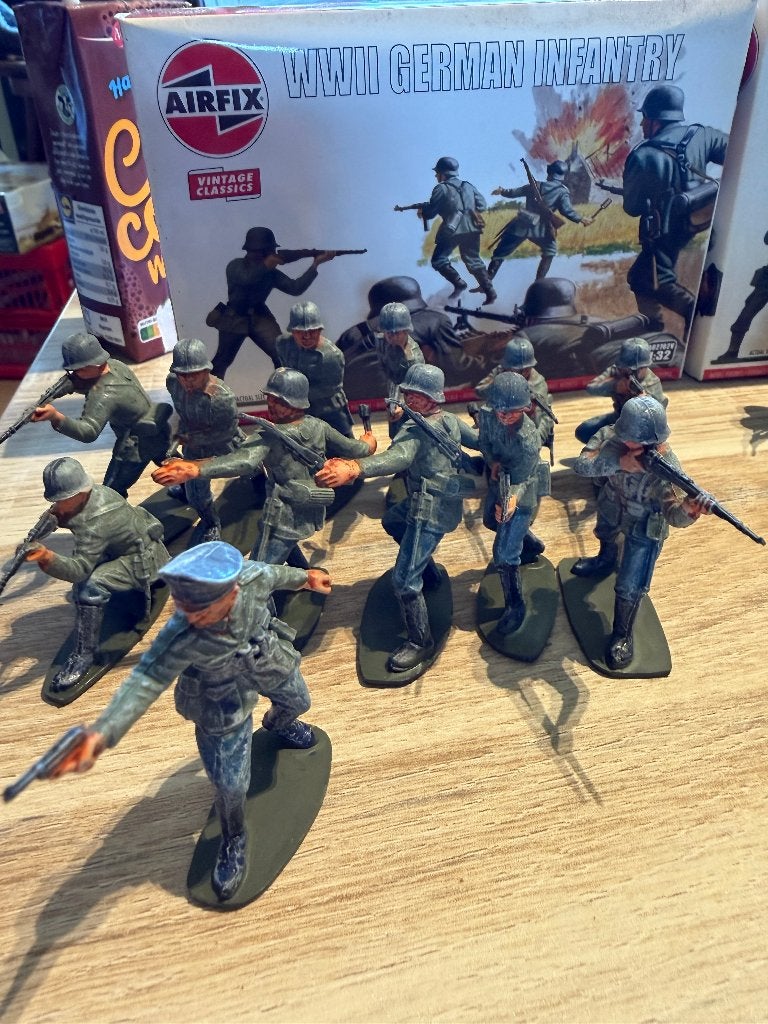 Airfix WWII Duitse Infanterie Figuren Set, Ophalen of Verzenden, Gebruikt, 1:35 tot 1:50, Figuur of Figuren