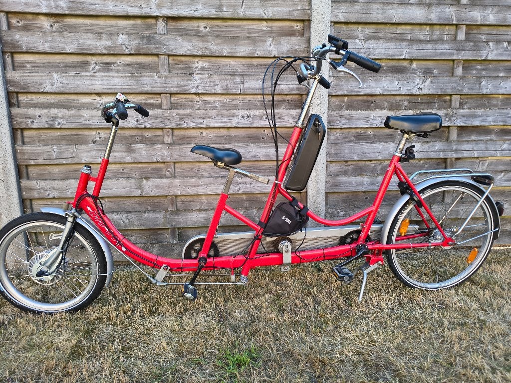 Elektrische Ouder-Kind Tandem / Duofiets HJD DUO, Fietsen en Brommers, Ophalen, Minder dan 10 versnellingen, Gebruikt, Minder dan 49 cm