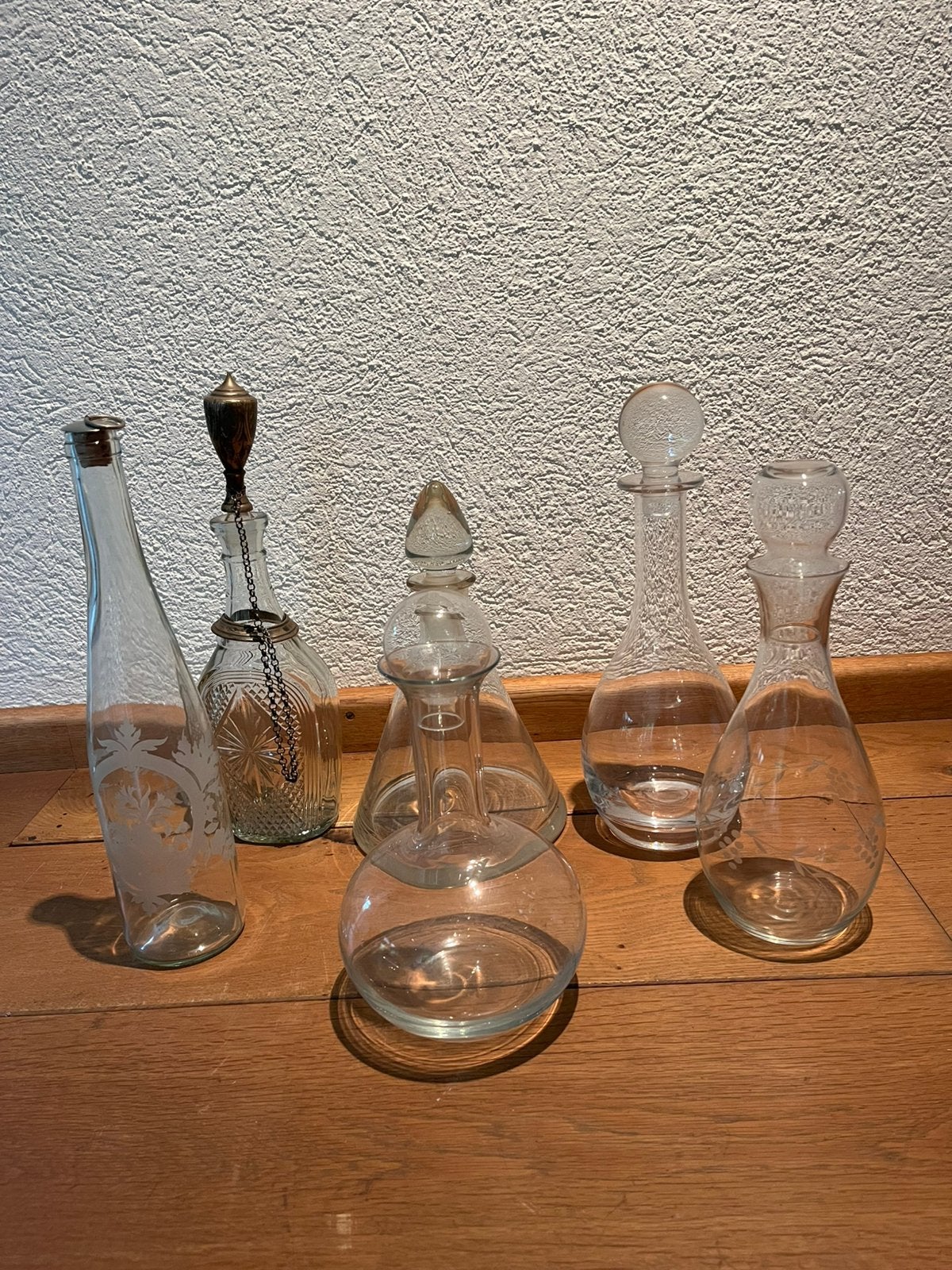 Set van 6 verschillende karaffen, Ophalen, Zo goed als nieuw, Overige typen