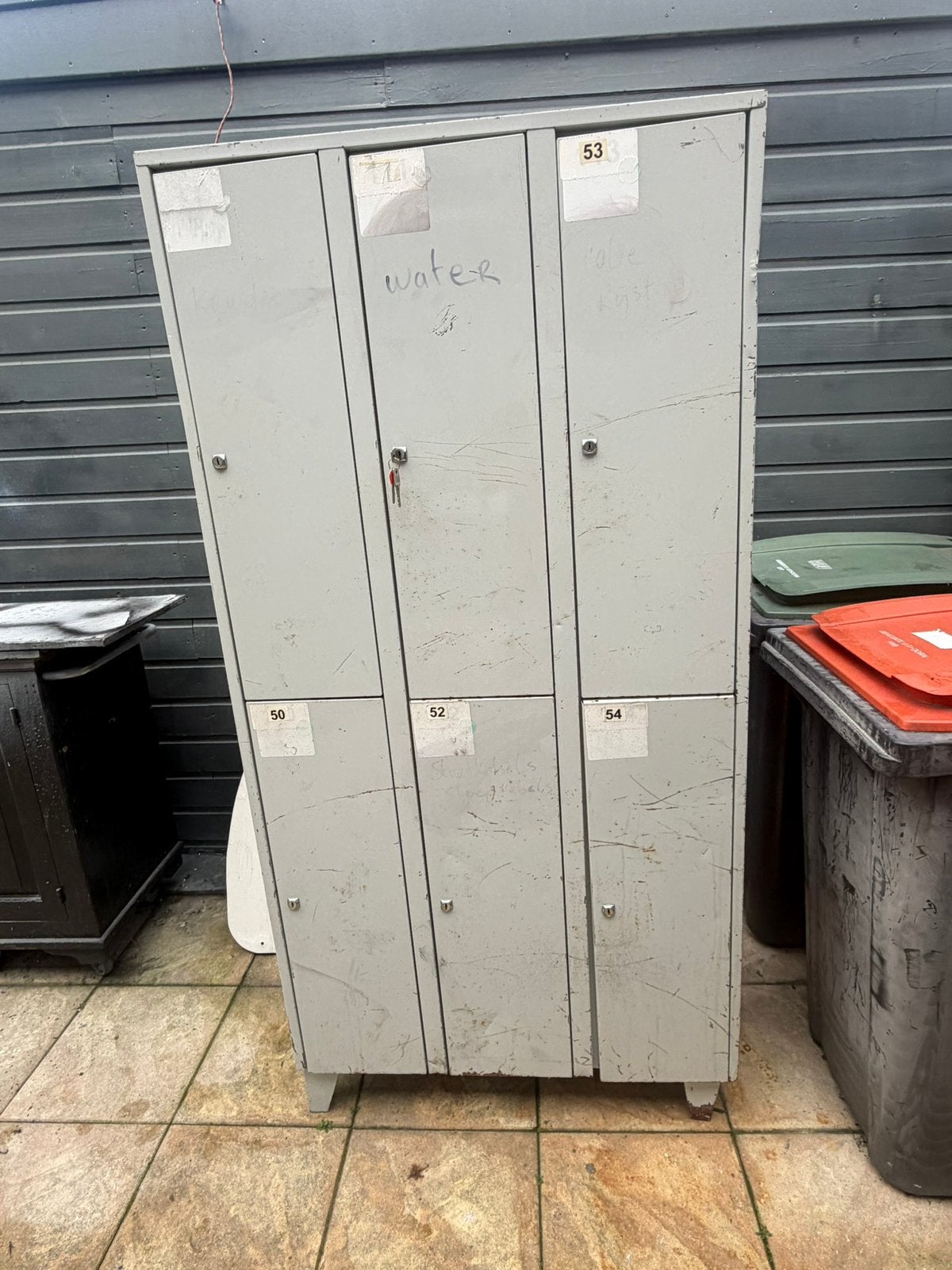 Locker kast metaal met 6 vakken en sleutels, Ophalen of Verzenden, Gebruikt
