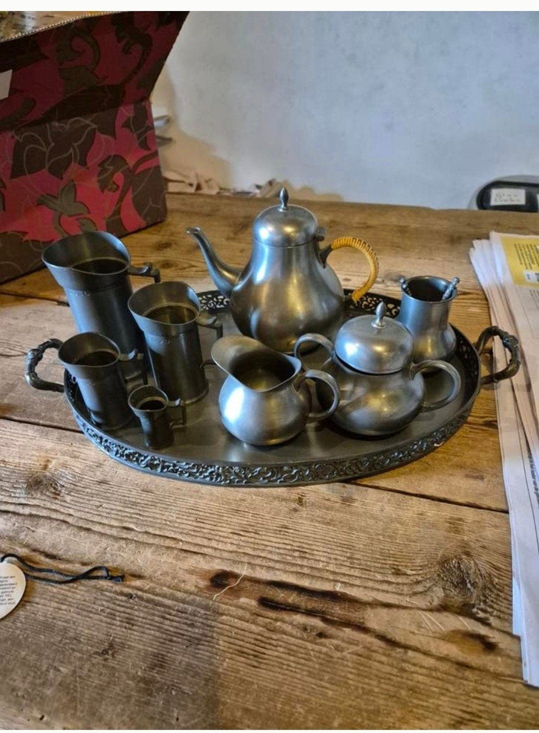 Oud Hollands handwerk tin servies 11 delig rio, Ophalen