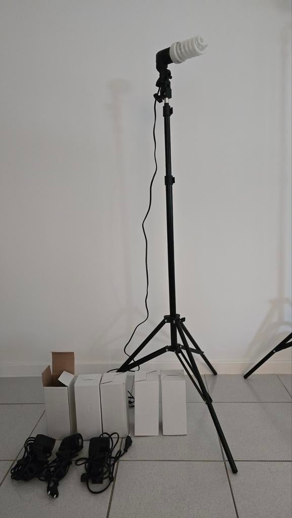 Vijf daglichtlampen met statieven, Audio, Tv en Foto, Fotografie | Fotostudio en Toebehoren, Ophalen, Complete fotostudio
